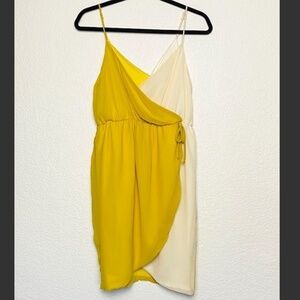 PEPPERMINT Yellow Cream Spaghetti Strap Dress Med